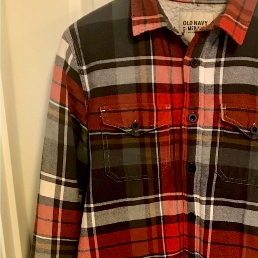 Vintage inspired shearling lined shirt jacket